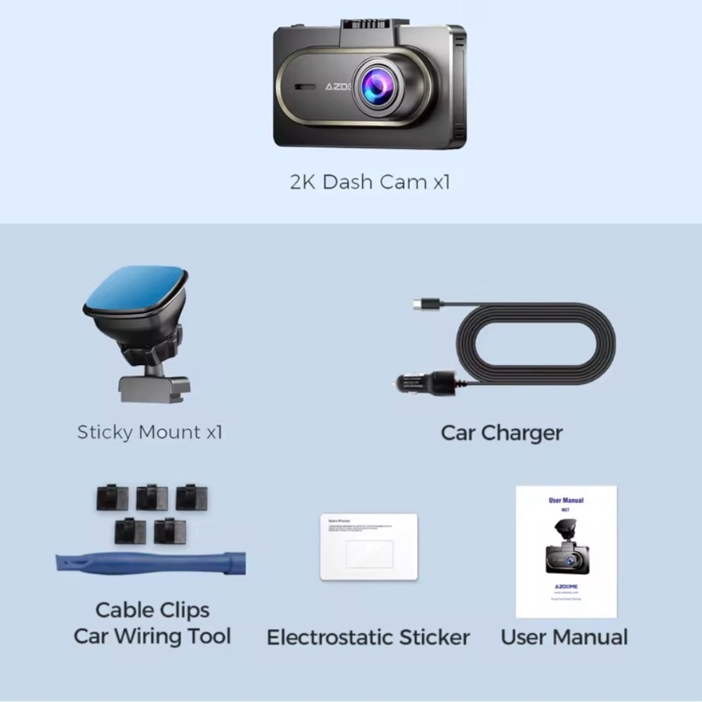 AZDOME Black Dash Camera - M27 - Picture 8 of 10